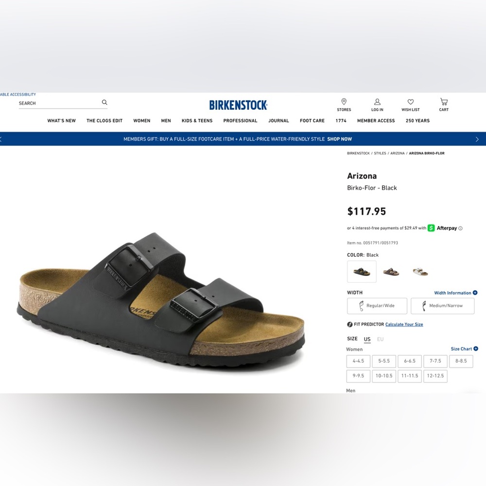 Birkenstock Birko-Flor Black Unisex Sandals (sz 40 - Women sz 9 or Men sz 7.5)